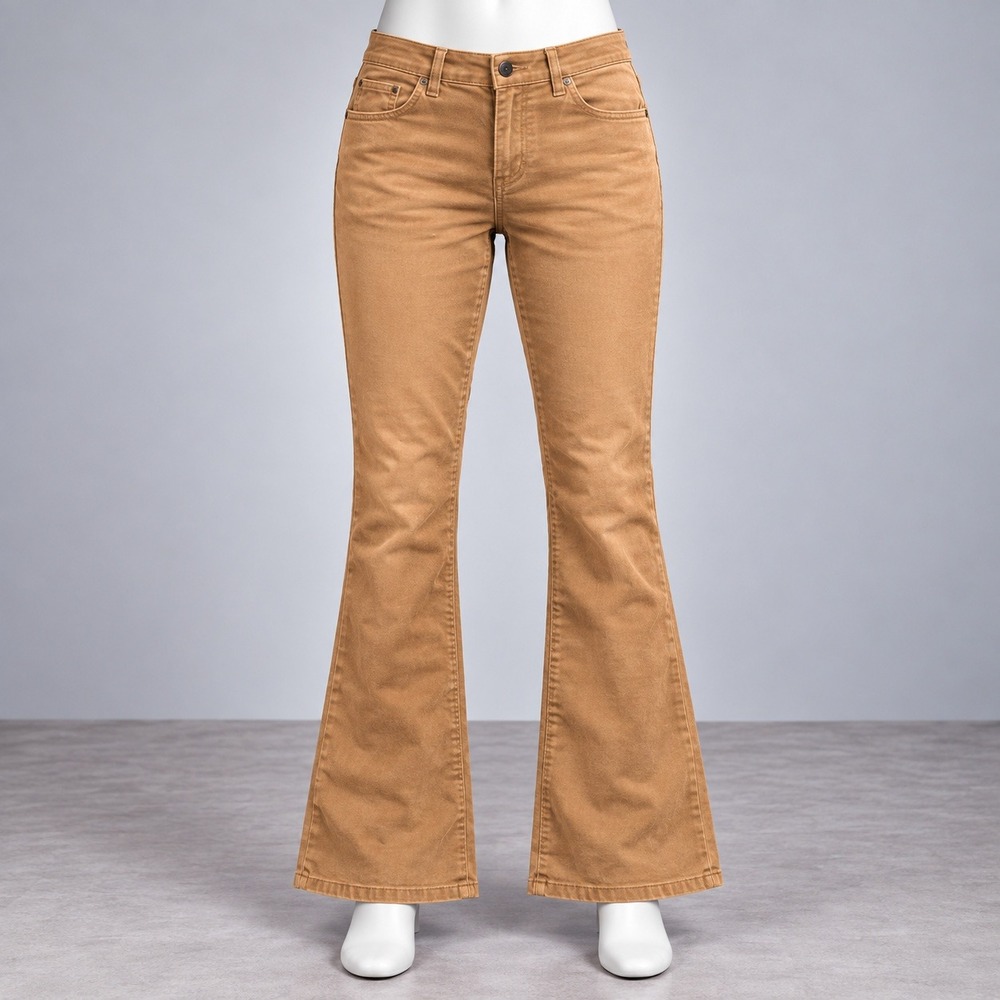 d.jeans Flare Leg Pants Womens 14 Brown Stretch Cotton Blend Bootcut 2958